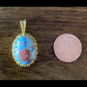 Vintage Gold Plated Danbury Mint Gold Imari Arita Japan Bone China Pendant